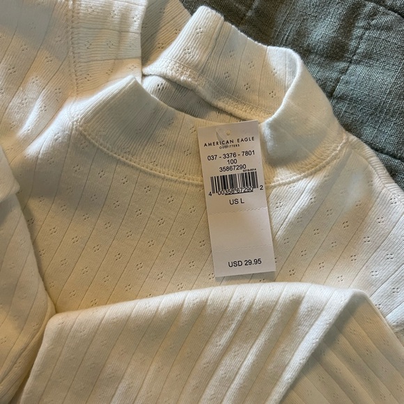 Cream Ribbed Women's Top - Picture 4 of 4